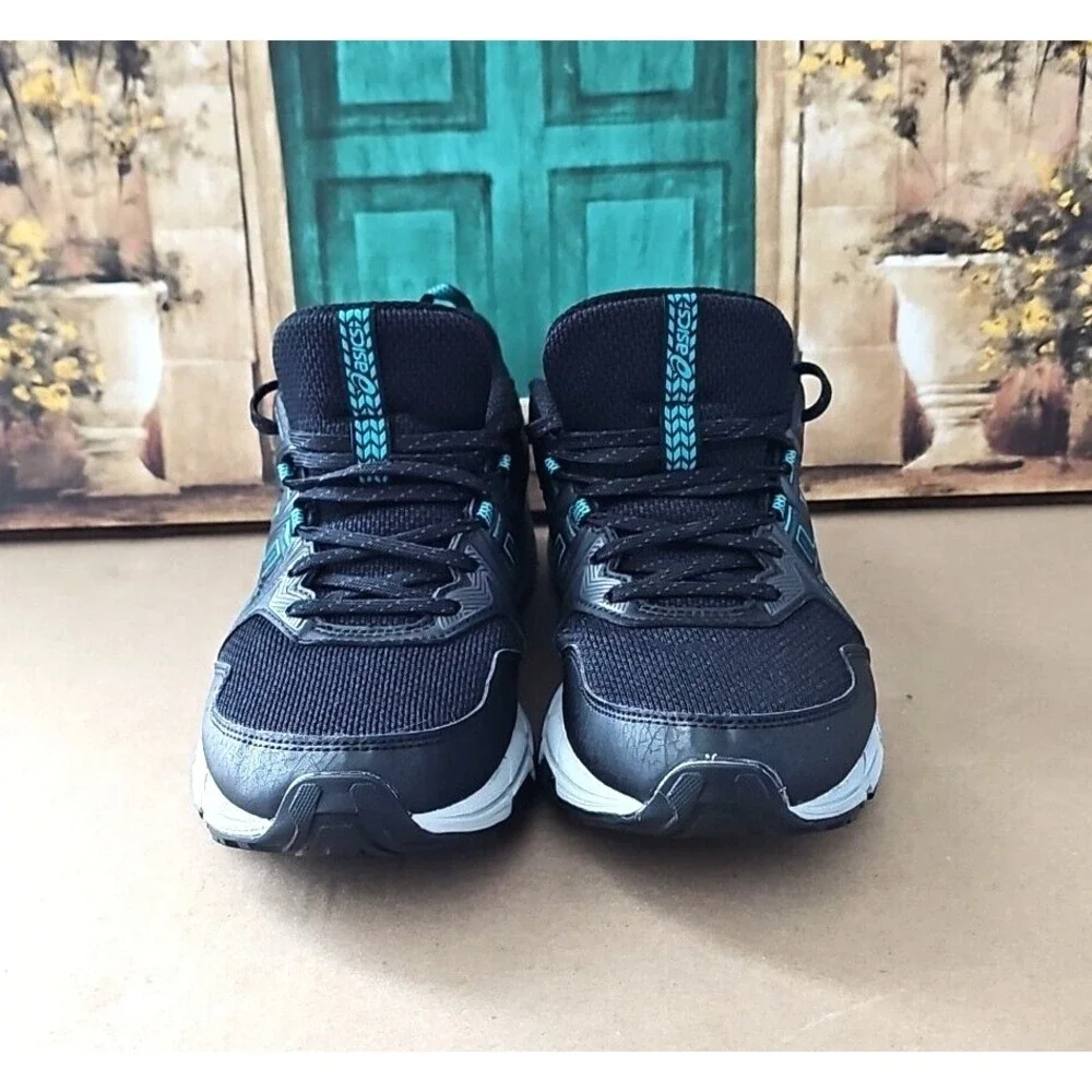ASICS GEL-Venture 8 Lace-Up Low Top‎ Running Shoes Sneakers, Black/Teal, Sz 10